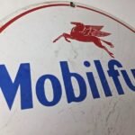 Vintage Mobil Sign – Pegasus Mobilgas Gas Fuel Pump Service Porcelain Sign - Image 5