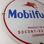 Vintage Mobil Sign – Pegasus Mobilgas Gas Fuel Pump Service Porcelain Sign - Image 6