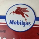 Vintage Mobilgas Porcelain Sign – Mobil Pegasus Porcelain Gas Pump Plate Sign - Image 3