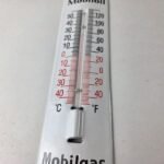 Vintage Mobilgas Sign – Gas Service Pump Ad Sign on Porcelain Thermometer - Image 4