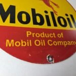 Vintage Mobiloil Porcelain Sign – Pegasus Mobil Oil Company Sign - Image 11