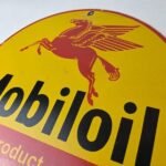 Vintage Mobiloil Porcelain Sign – Pegasus Mobil Oil Company Sign - Image 12