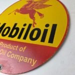 Vintage Mobiloil Porcelain Sign – Pegasus Mobil Oil Company Sign - Image 13