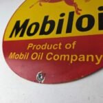 Vintage Mobiloil Porcelain Sign – Pegasus Mobil Oil Company Sign - Image 14