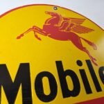 Vintage Mobiloil Porcelain Sign – Pegasus Mobil Oil Company Sign - Image 5