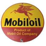 Vintage Mobiloil Porcelain Sign – Pegasus Mobil Oil Company Sign - Image 2