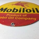 Vintage Mobiloil Porcelain Sign – Pegasus Mobil Oil Company Sign - Image 10
