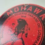 Vintage Mohawk Gasoline Sign – Gas Oil Reserve Porcelain Service Ad Sign - Image 12