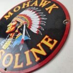 Vintage Mohawk Gasoline Sign – Gas Porcelain Service Native American Indian Sign - Image 13