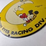 Vintage Moon Eyes Sign – Speed Equipment Mickey Mouse Porcelain Gas Pump Sign - Image 14