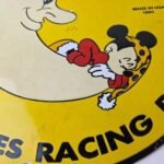 Vintage Moon Eyes Sign – Speed Equipment Mickey Mouse Porcelain Gas Pump Sign - Image 3