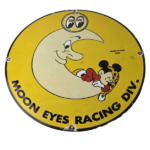 Vintage Moon Eyes Sign – Speed Equipment Mickey Mouse Porcelain Gas Pump Sign