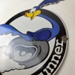 Vintage Mopar Plymouth Porcelain Sign – Road Runner Auto Shop Gas Pump Sign - Image 13