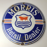 Vintage Morris Retail Dealer Sign – Porcelain Automobiles Gas Oil Pump Sign - Image 12