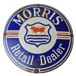 Vintage Morris Retail Dealer Sign – Porcelain Automobiles Gas Oil Pump Sign