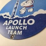 Vintage NASA Apollo Sign – Space Shuttle Snoopy Astronaut Porcelain Gas Sign - Image 14
