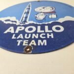 Vintage NASA Apollo Sign – Space Shuttle Snoopy Astronaut Porcelain Gas Sign - Image 10