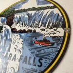 Vintage Niagara Falls Sign – USA Canada Travel Gas Pump Porcelain Ad Sign - Image 13