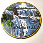 Vintage Niagara Falls Sign – USA Canada Travel Gas Pump Porcelain Ad Sign - Image 15