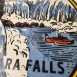 Vintage Niagara Falls Sign – USA Canada Travel Gas Pump Porcelain Ad Sign - Image 3