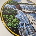 Vintage Niagara Falls Sign – USA Canada Travel Gas Pump Porcelain Ad Sign - Image 6