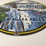 Vintage Niagara Falls Sign – USA Canada Travel Gas Pump Porcelain Ad Sign - Image 10