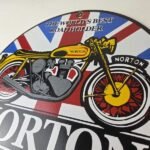 Vintage Norton Motorcycles Sign – Porcelain Automobiles Mechanic Gas Pump Sign - Image 12
