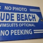 Vintage Nude Beach Sign – No Peeking Gas Pump Porcelain Sign - Image 7