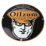 Vintage Oilzum Motor Oils Sign – Pure Pennsylvania Porcelain Gas Pump Sign - Image 2