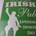 Vintage Olde Irish Pub Sign – Large Bar Diner Porcelain Shamrock Gas Pump Sign - Image 3