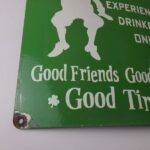 Vintage Olde Irish Pub Sign – Large Bar Diner Porcelain Shamrock Gas Pump Sign - Image 7