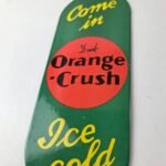 Vintage Orange Crush Sign – Drink Ice Cold Porcelain Come In Gas Pump Soda Sign - Image 4