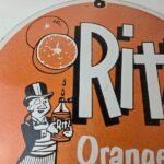 Vintage Orange Soda Sign – Ritz Drink Carbonated Porcelain Gas Oil Pump Sign - Image 3