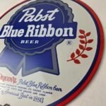 Vintage Pabst Blue Ribbon Beer Porcelain Sign – Ribbon Badge Logo Sign - Image 13