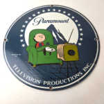 Vintage Paramount Television Sign – TV Snoopy Porcelain Gas Sign - Image 16