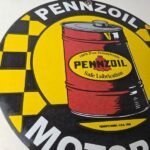Vintage Pennzoil Porcelain Sign – Motor Oil Drum Can Lubrication Porcelain Sign - Image 6