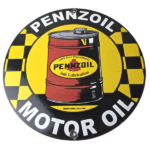 Vintage Pennzoil Porcelain Sign – Motor Oil Drum Can Lubrication Porcelain Sign