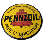 Vintage Pennzoil Sign – Lubrication Gas Service Station Pump Porcelain Sign