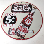 Vintage Pepsi-Cola 5¢ Bottle Porcelain Sign – Worth Dime Nickel Sign - Image 15