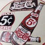 Vintage Pepsi-Cola 5¢ Bottle Porcelain Sign – Worth Dime Nickel Sign - Image 4