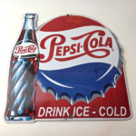 Vintage Pepsi Porcelain Sign – Ice Cold Beverage Drink Cola Gas Service Sign - Image 15