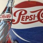 Vintage Pepsi Porcelain Sign – Ice Cold Beverage Drink Cola Gas Service Sign - Image 3