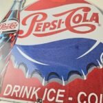 Vintage Pepsi Porcelain Sign – Ice Cold Beverage Drink Cola Gas Service Sign - Image 4
