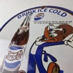 Vintage Pepsi Porcelain Sign – Woody Beverage Drink Cola Gas Service Sign - Image 12