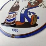 Vintage Pepsi Porcelain Sign – Woody Beverage Drink Cola Gas Service Sign - Image 14