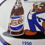 Vintage Pepsi Porcelain Sign – Woody Beverage Drink Cola Gas Service Sign - Image 4