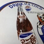 Vintage Pepsi Porcelain Sign – Woody Beverage Drink Cola Gas Service Sign - Image 5
