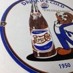 Vintage Pepsi Porcelain Sign – Woody Beverage Drink Cola Gas Service Sign - Image 6
