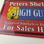 Vintage Peters Shells Sign – Firearm Shotguns Porcelain Gas Ammunition Sign - Image 3