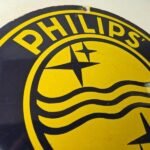 Vintage Philips Radio Sign – Entertainment RCA Porcelain Gas Service Sales Sign - Image 5